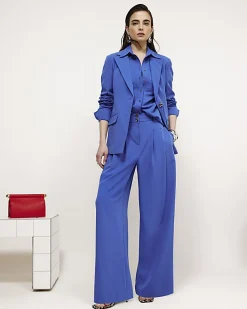 Blue Wide Leg Trousers