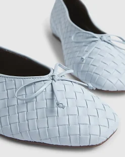 Blue Woven Ballet Pumps