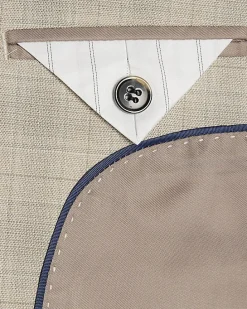 Boys Beige Check Tailored Suit Jacket