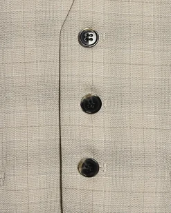 Boys Beige Check Waistcoat 3 Piece Set