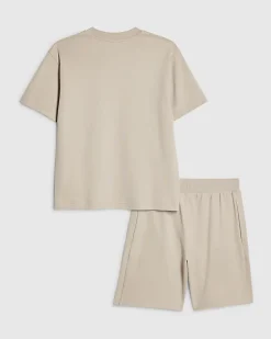 Boys Beige Essentialism T-Shirt Set