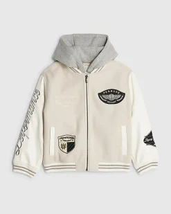 Boys Beige Penrose Badge Bomber Jacket