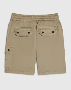 Boys Beige Twill Cargo Shorts