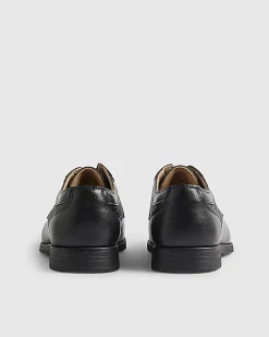 Boys Black Faux Leather Point Shoes