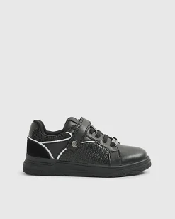 Boys Black RI Embossed Trainers