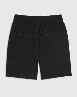 Boys Black Twill Cargo Shorts