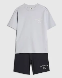 Boys Blue Essentialism T-Shirt Set