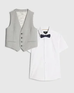 Boys Blue Tailored Waistcoat 3 Piece Set