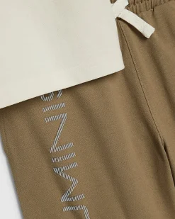 Boys Brown Oversized Polo Shirt Set