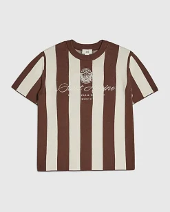 Boys Brown Stripe Football T-Shirt