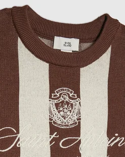 Boys Brown Stripe Football T-Shirt