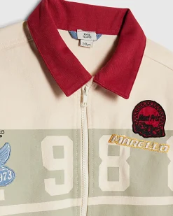 Boys Cream Badge Shacket