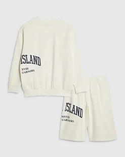 Boys Cream River Branded Sweatshirt Set
