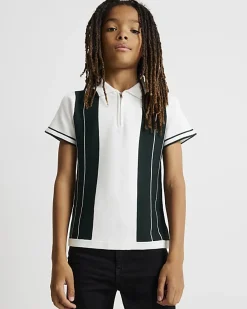 Boys Green Stripe Polo Shirt