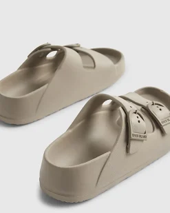 Boys Grey Moulded Double Strap Sliders