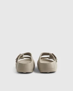 Boys Grey Moulded Double Strap Sliders