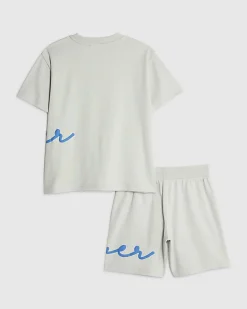 Boys Grey River T-Shirt And Shorts Set