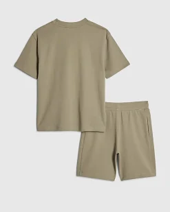 Boys Khaki RR T-Shirt And Shorts Set