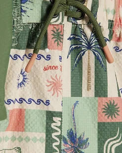Boys Khaki Tiger Swim Top and Short Set