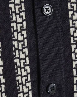 Boys Navy Geometric Print Polo Shirt
