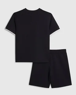 Boys Navy Oversized Stripe T-Shirt Set