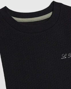 Boys Navy Oversized Stripe T-Shirt Set