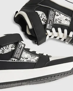 Boys White Monogram High Top Trainers