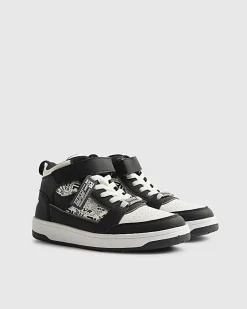Boys White Monogram High Top Trainers
