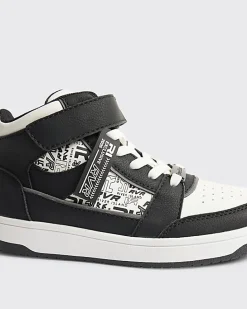 Boys White Monogram High Top Trainers