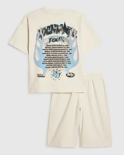 Boys White Oversized Anti Hero T-Shirt Set