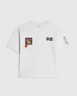 Boys White Oversized Kazaki Japanese T-Shirt