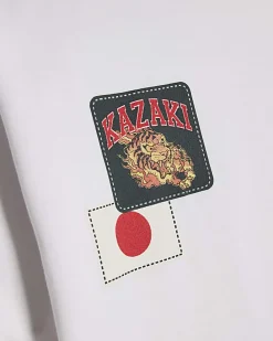 Boys White Oversized Kazaki Japanese T-Shirt