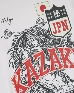 Boys White Oversized Kazaki Japanese T-Shirt