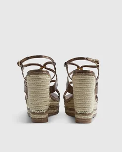 Bronze Caged Wedge Sandals