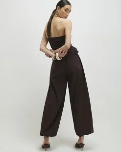 Brown Balloon Leg Trousers