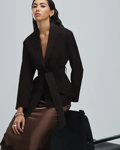 Brown Belted Suede Jacket
