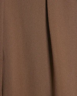 Brown Belted Wide Leg Trousers