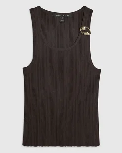 Brown Buckle Knitted Vest