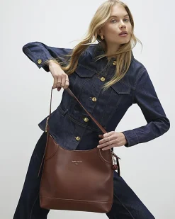 Brown Buckled Slouch Bag