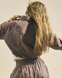 Brown Buttoned Bubble Hem Shirt