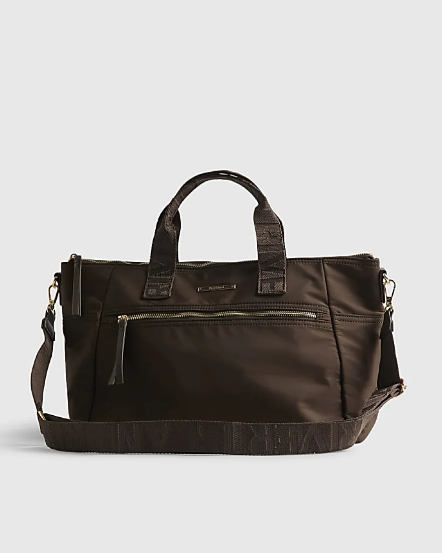 Brown Cabin Size Logo Holdall
