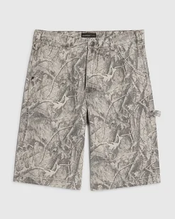 Brown Camouflage Denim Jorts