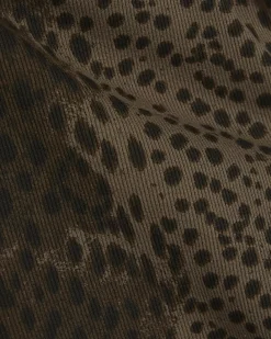 Brown Cap Sleeve Animal Print Top