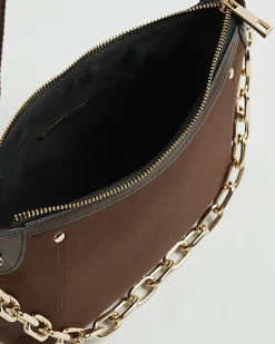 Brown Chain Front Cross Body Bag