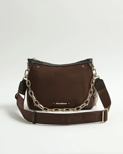 Brown Chain Front Cross Body Bag