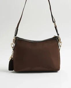 Brown Chain Front Cross Body Bag