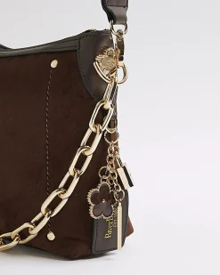 Brown Chain Front Cross Body Bag