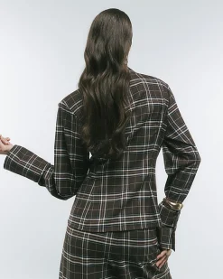 Brown Check Fitted Tailored Shirt