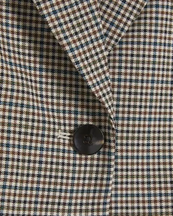Brown Check Hybrid Cropped Blazer
