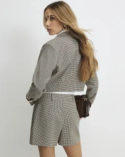 Brown Check Hybrid Tailored Skort
